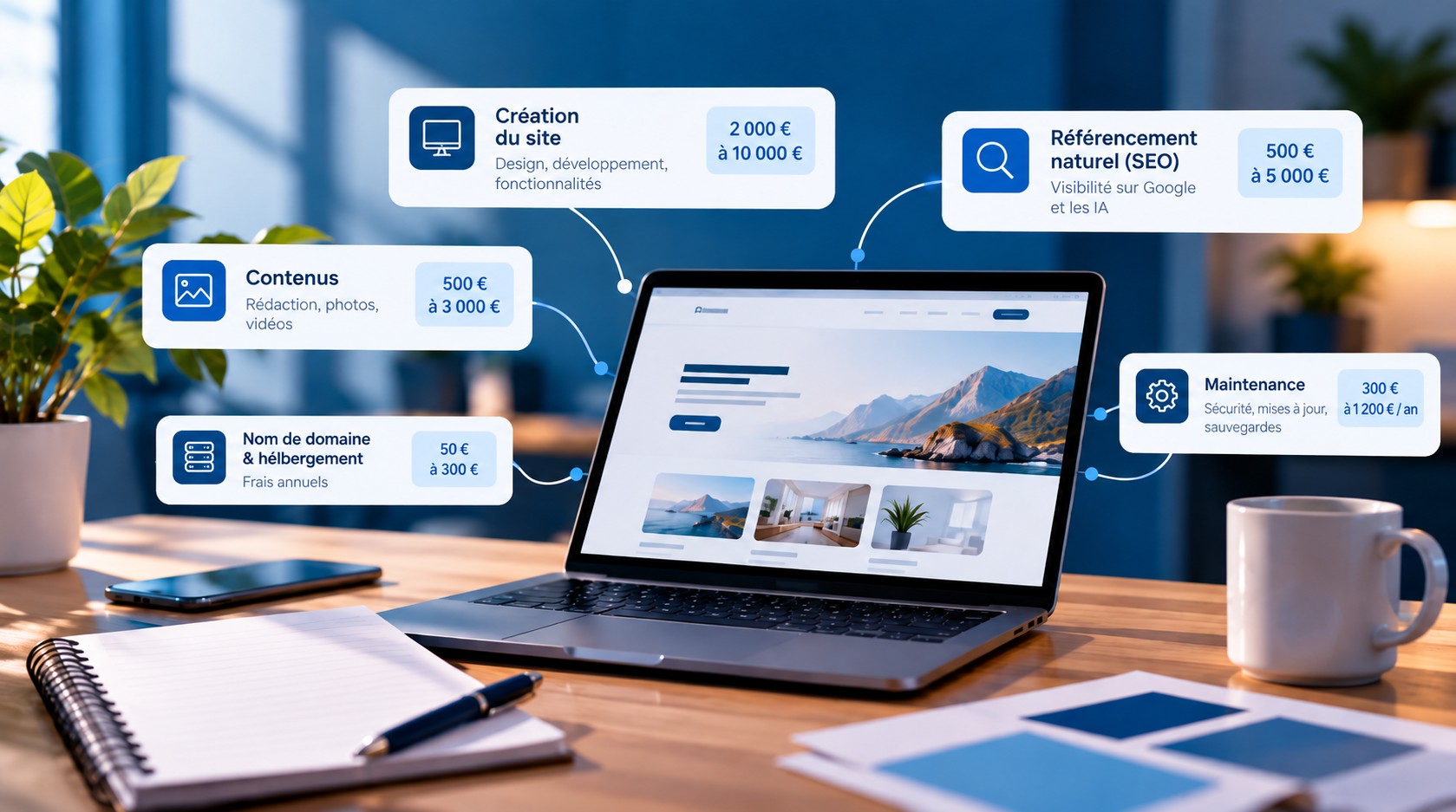 Infographie prix site web